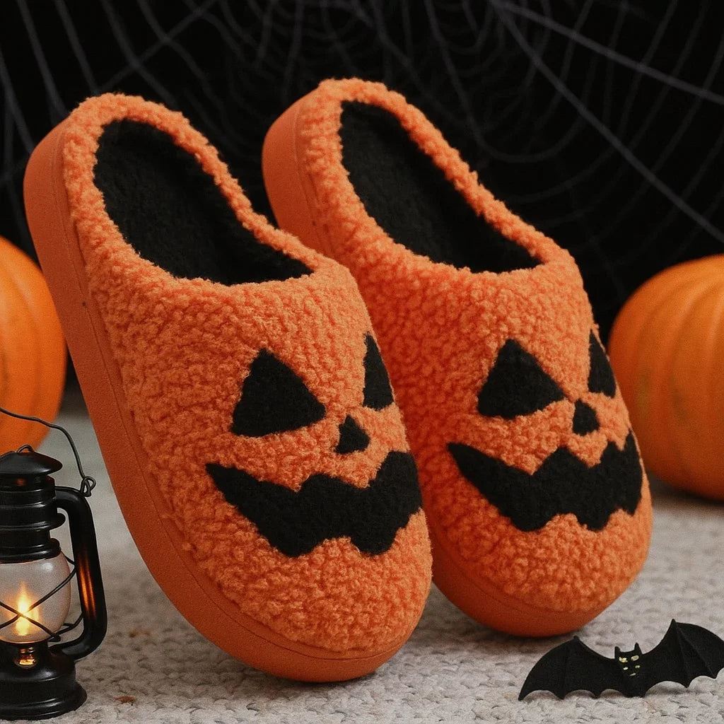 Orange tofflor pumpa ansikte