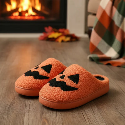 Orange tofflor pumpa ansikte